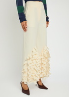 A.W.A.K.E Mode Laser-cut Crepe Trousers Ivory