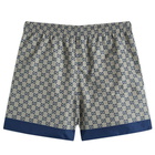 Gucci Men's GG Logo Swim Shorts in Beige/Black