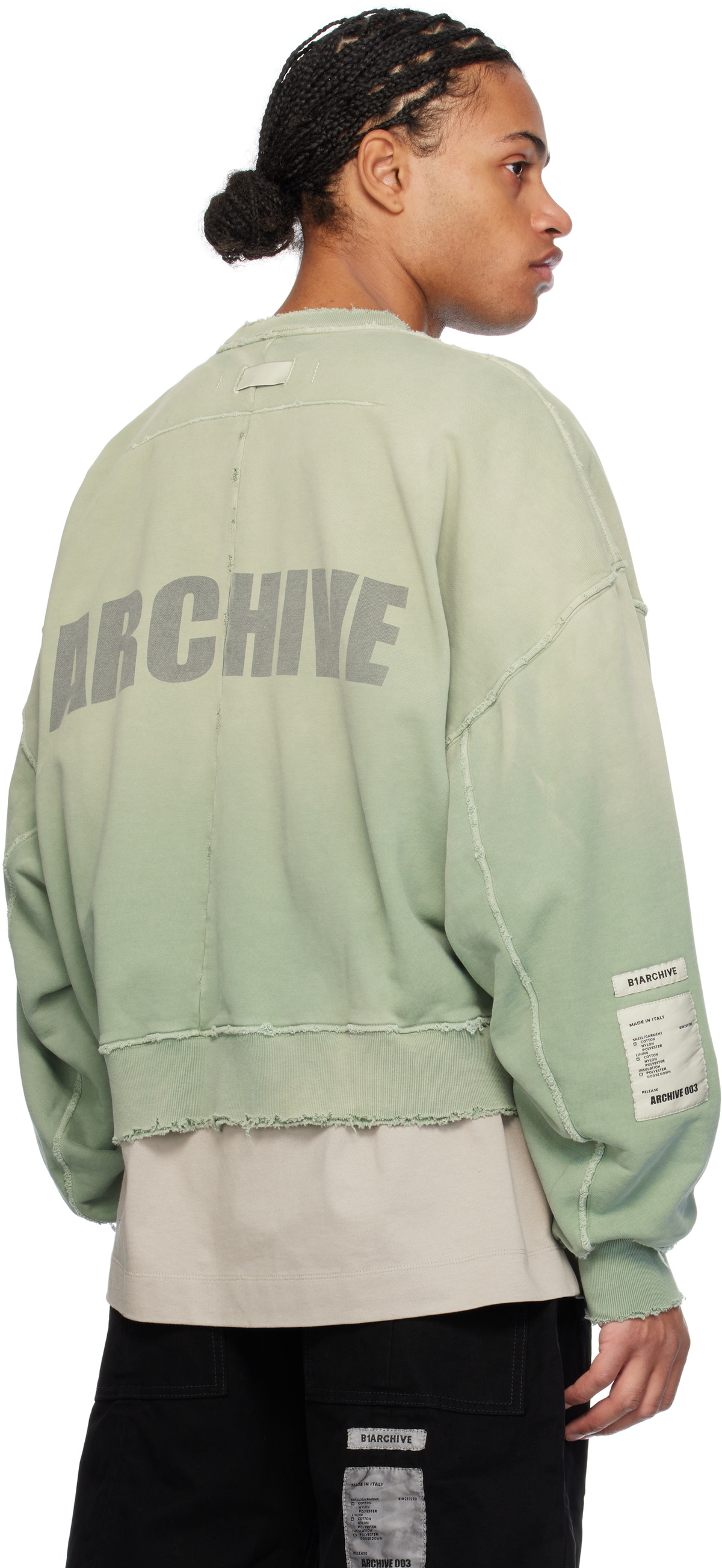 B1ARCHIVE Green Oversized Crewneck Sweatshirt