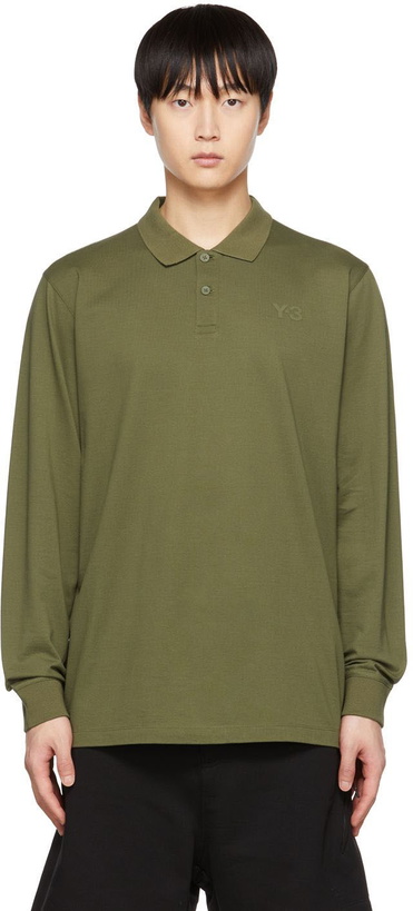 Photo: Y-3 Khaki Classic Long Sleeve Polo