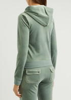 Juicy Couture Robertson Hooded Velour Sweatshirt Green