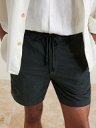 Slowear - Straight-Leg Cotton-Corduroy Drawstring Shorts - Green