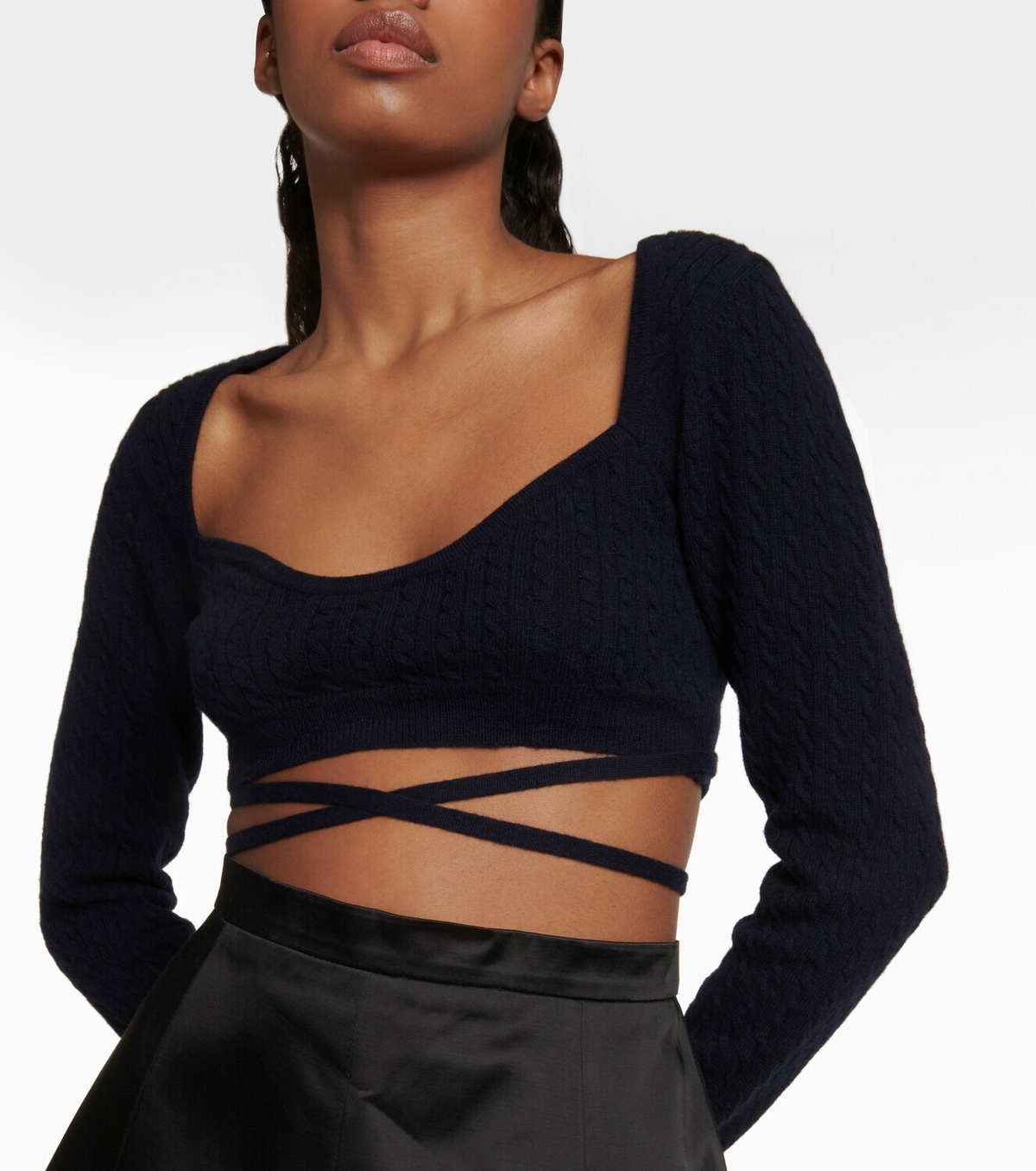 Patou Cropped wool and cashmere sweater
