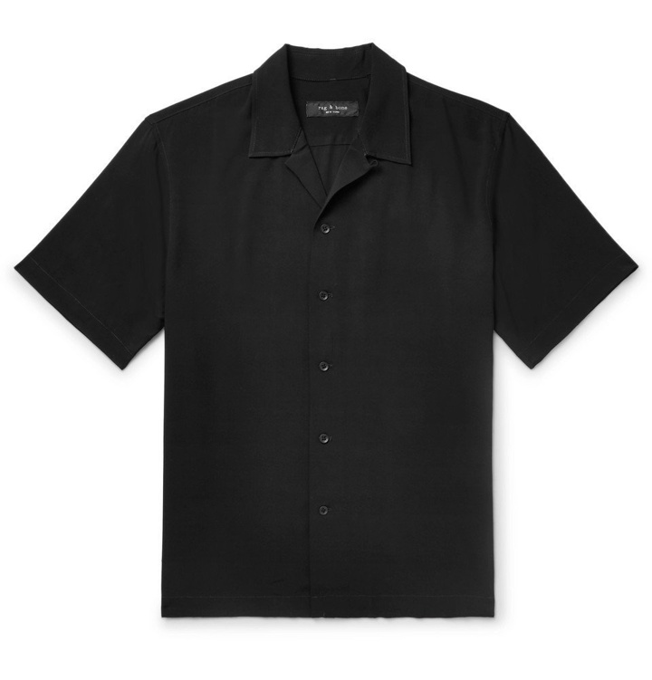 Photo: rag & bone - Avery Camp-Collar Woven Shirt - Black