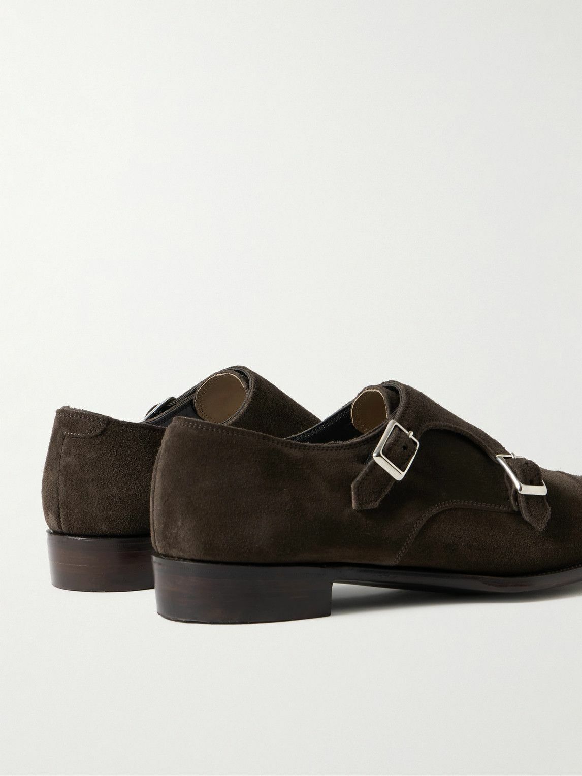 George Cleverley - Thomas Cap-Toe Suede Monk-Strap Shoes - Brown