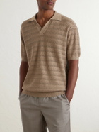 Frescobol Carioca - Rino Open-Knit Cotton Polo Shirt - Brown