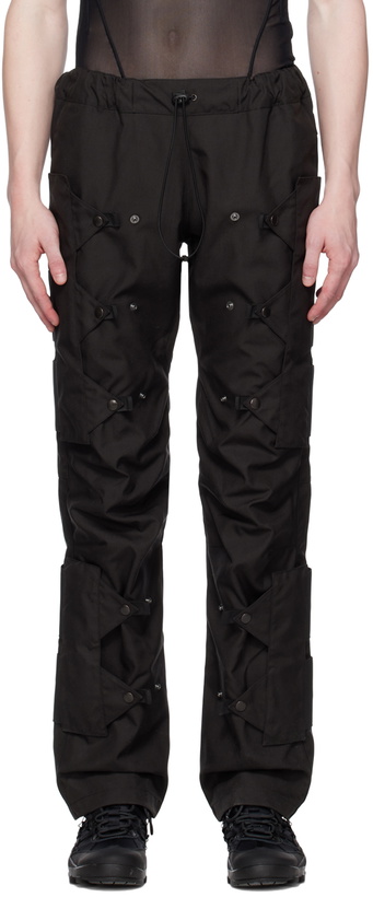 Photo: Olly Shinder Black Crocodile Shell Trousers