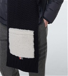 Thom Browne - Shearling pocket wool scarf