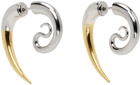 Panconesi Silver & Gold Spina Serpent Earrings