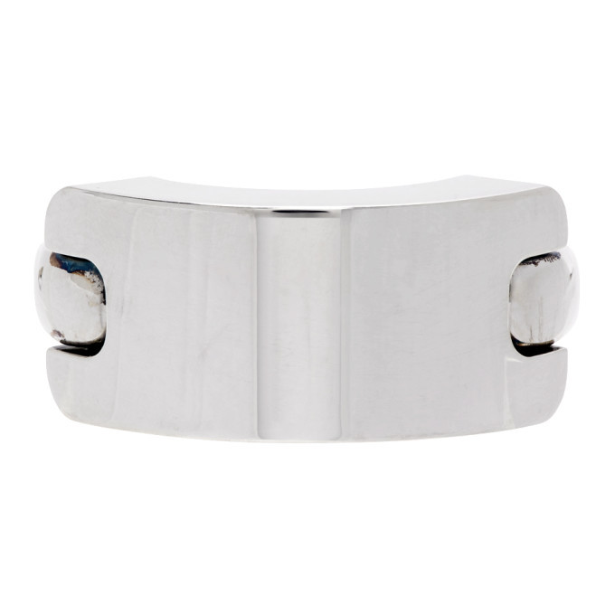 Bottega Veneta Silver Antique Ring