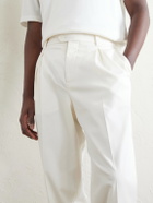 Brunello Cucinelli - Straight-Leg Cotton-Blend Golf Trousers - White
