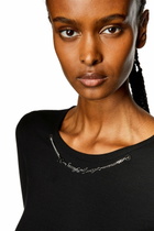 Diesel Long-sleeve top with chain necklace - T-Shirts Womens in Black