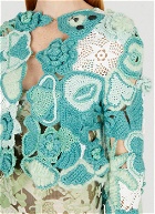 Graphic Crochet Cardigan in Green