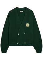 Bode Double-breasted Cotton Cardigan Dark Green