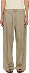 LE17SEPTEMBRE Beige Twill Paneled Trousers