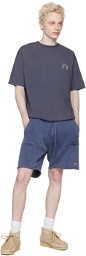 PRESIDENT's Navy Embroidered Shorts