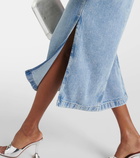 7 For All Mankind High-rise denim midi skirt