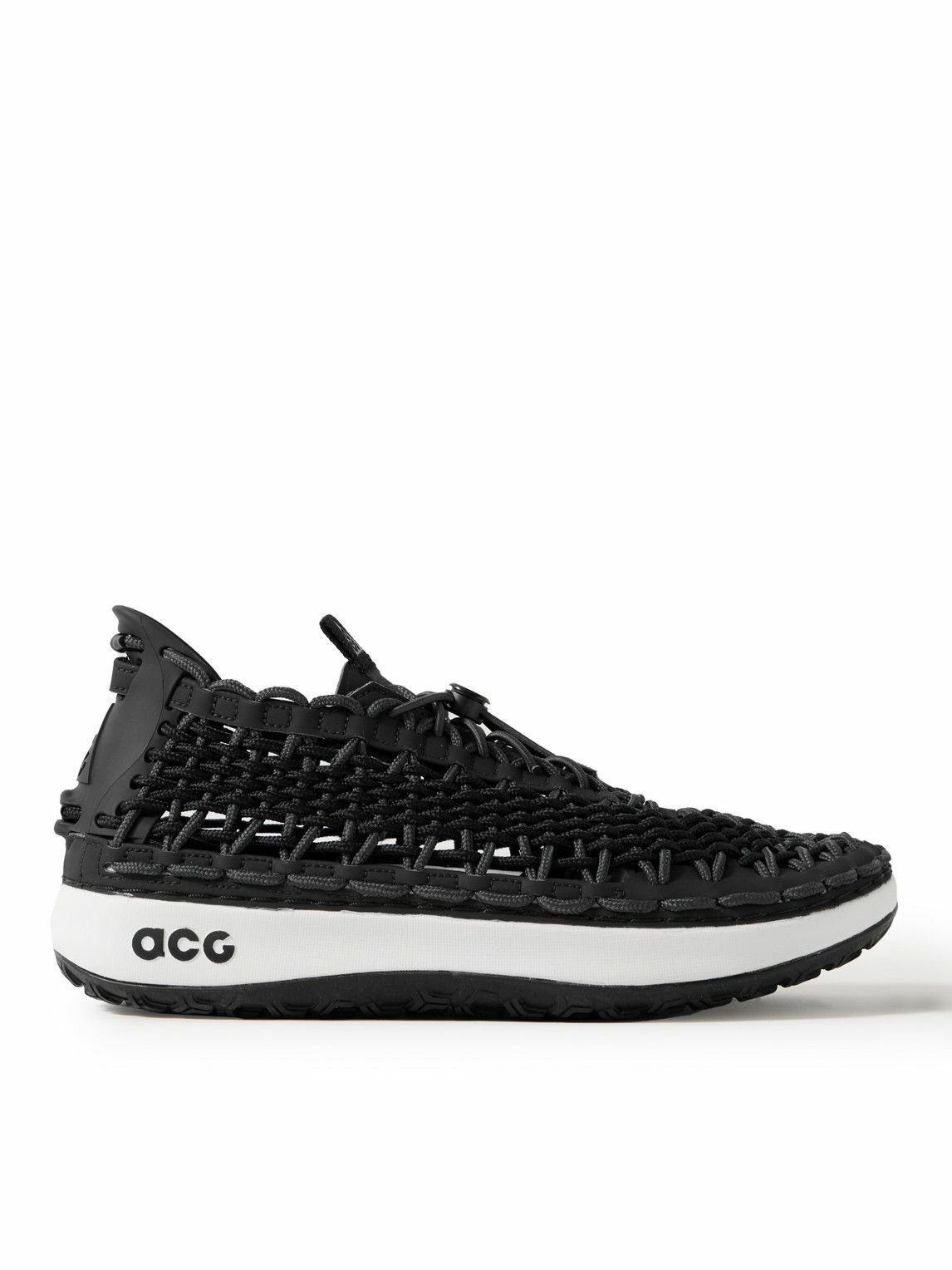 Nike - ACG Watercat Woven Leather and Rubber-Trimmed Woven Sneakers ...