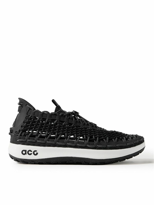 Photo: Nike - ACG Watercat Woven Leather and Rubber-Trimmed Woven Sneakers - Black