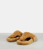 Loewe Intarsia shearling thong sandals