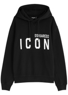 DSQUARED2 Logo-print Hooded Cotton Sweatshirt Black