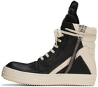 Rick Owens Black & Off-White Geobasket Sneakers
