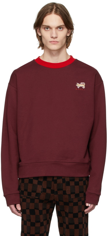 Photo: Marni Burgundy Maria Magdalena Suarez Edition Tiger Patch Sweatshirt