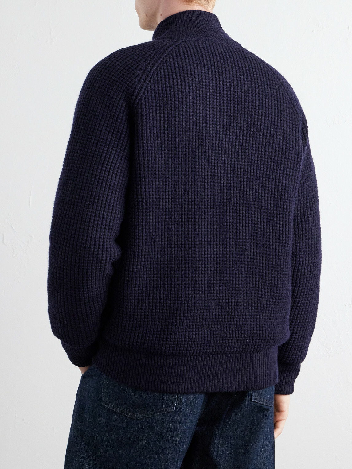 Altea - Padded Virgin Wool Bomber Jacket - Blue