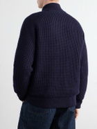 Altea - Padded Virgin Wool Bomber Jacket - Blue