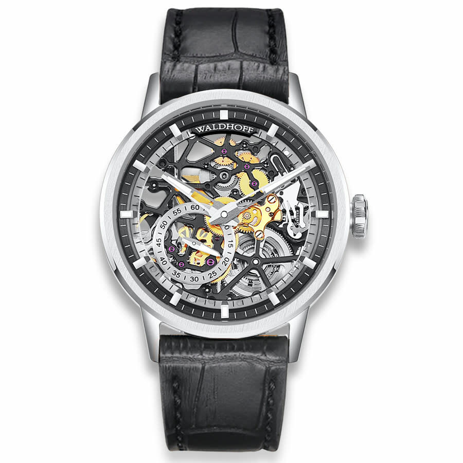 Waldhoff Pioneer Automatic Black Dial Mens Watch Waldhoff Pioneer Obsidian