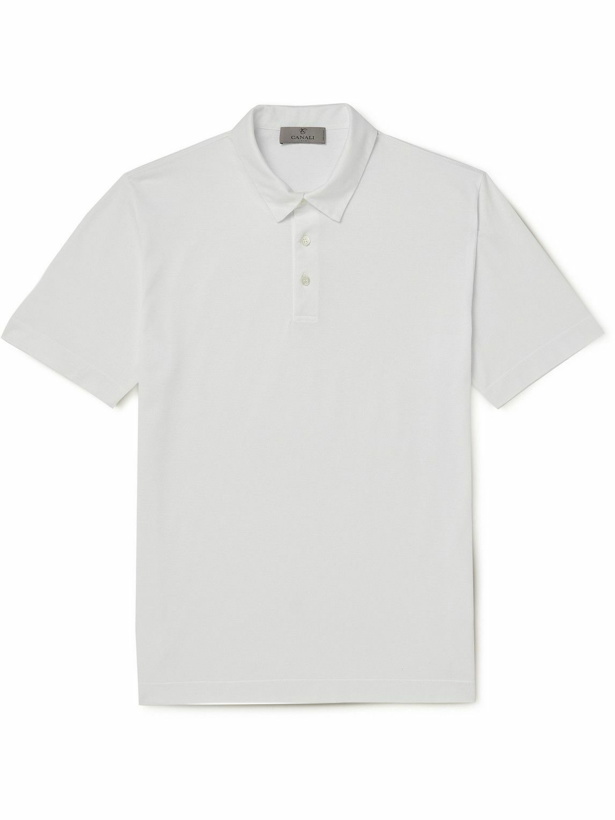 Photo: Canali - Cotton-Piqué Polo Shirt - White