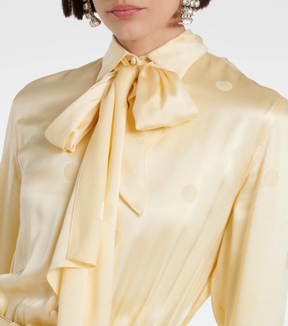 Balenciaga Bow-detail lace-up silk midi dress