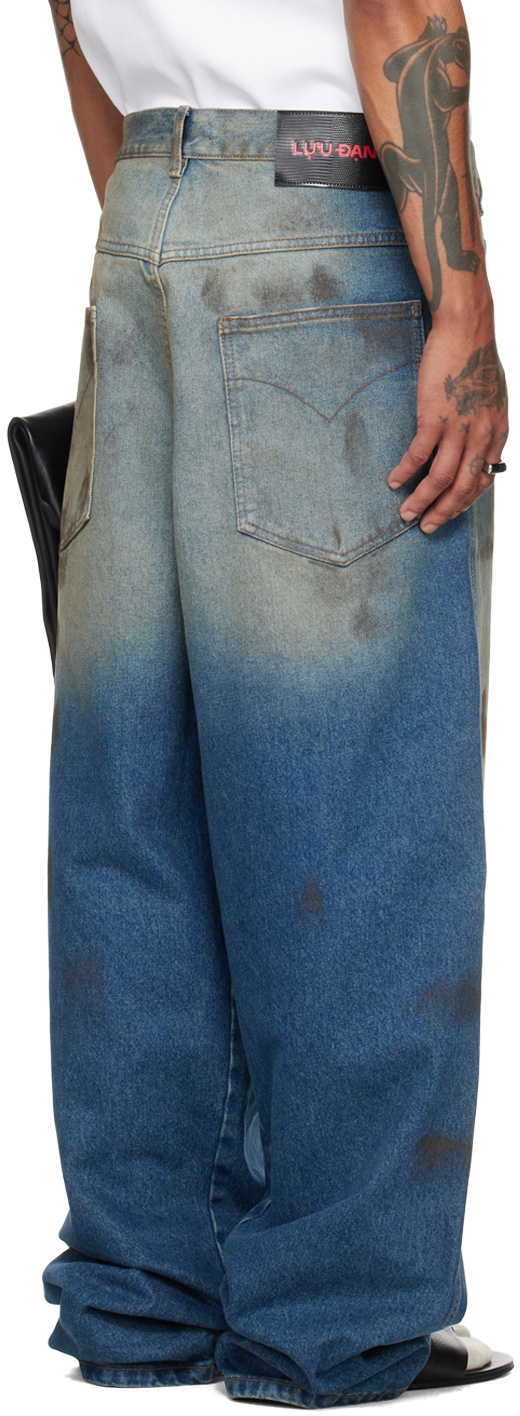 【関税込み】LU'U DAN ブルー Kriss Kross ジーンズ LU'U DAN Blue Kriss Kross Jeans LU'U DAN