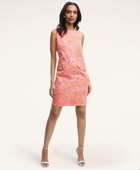 Brooks Brothers Women's Cotton Floral Print Shift Dress | Orange/Pink