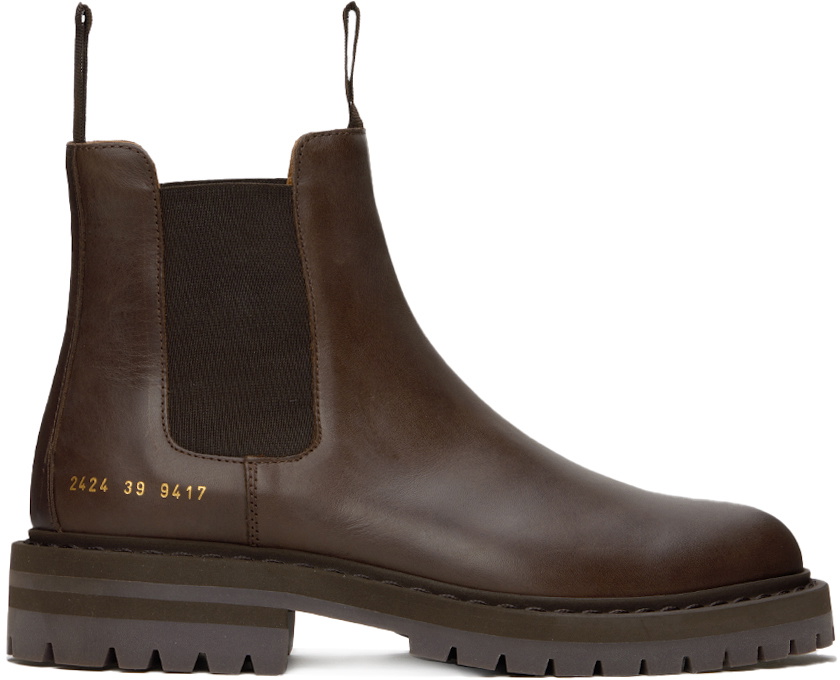 Photo: Common Projects Brown Leather Chelsea Boots