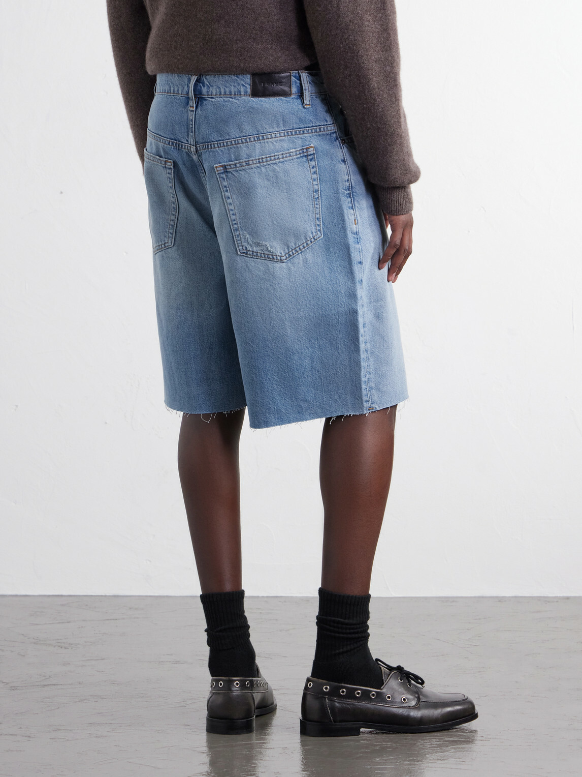 FRAME - Frayed Denim Shorts - Blue