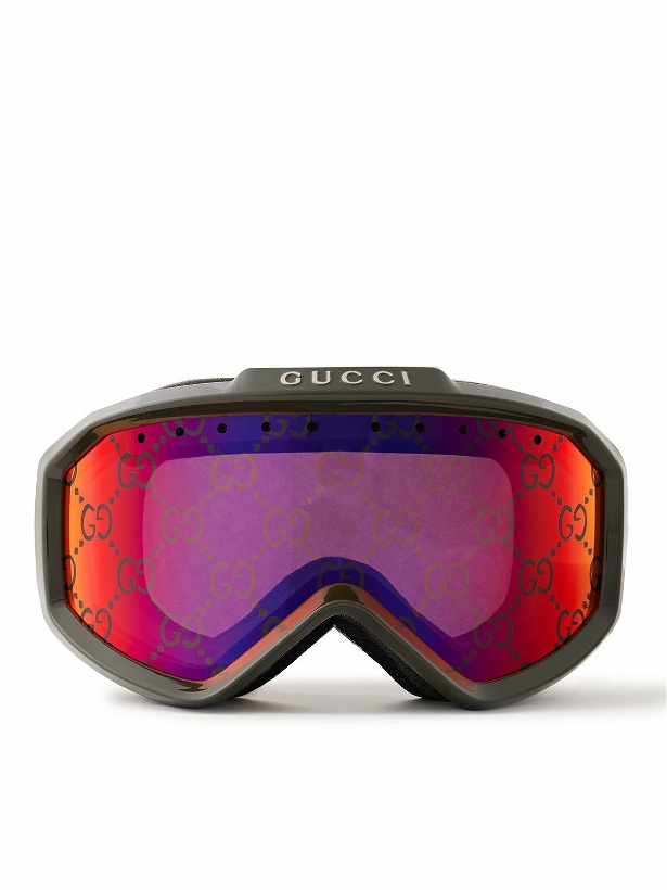 Photo: Gucci Eyewear - Webbing-Trimmed Acetate Mirrored Ski Goggles