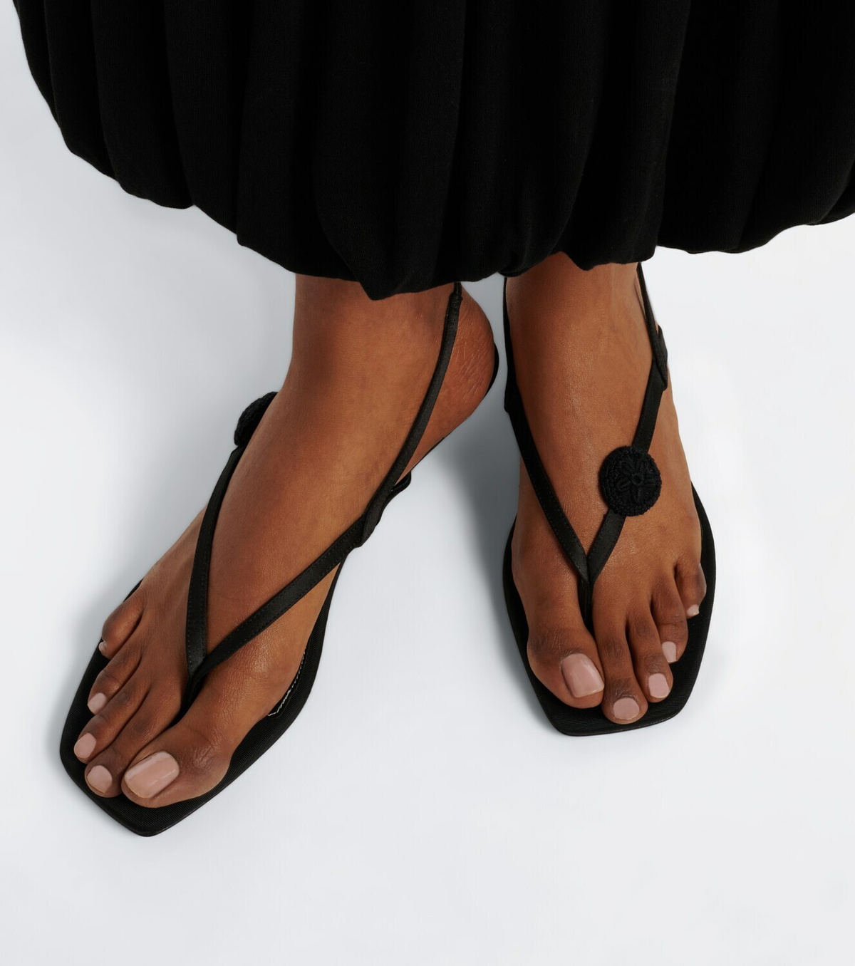 Toteme Floral-appliqué suede slingback sandals