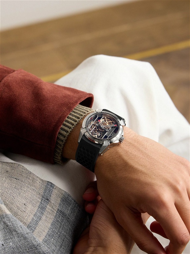 Photo: Jacob & Co. - Epic X Hand-Wound Skeleton 44mm Titanium and Rubber Watch, Ref. No. EX110.20.AA.AA.ABRUA