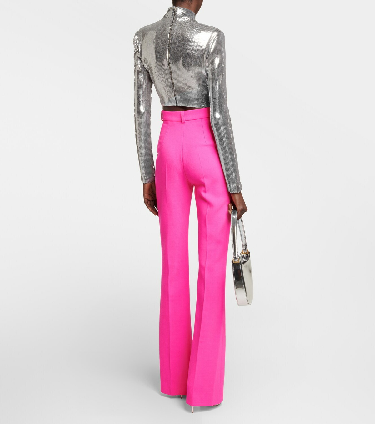 David Koma High-rise flared wool-blend pants