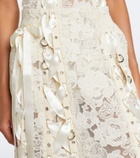 Simone Rocha Unraveling bow-detail lace midi skirt
