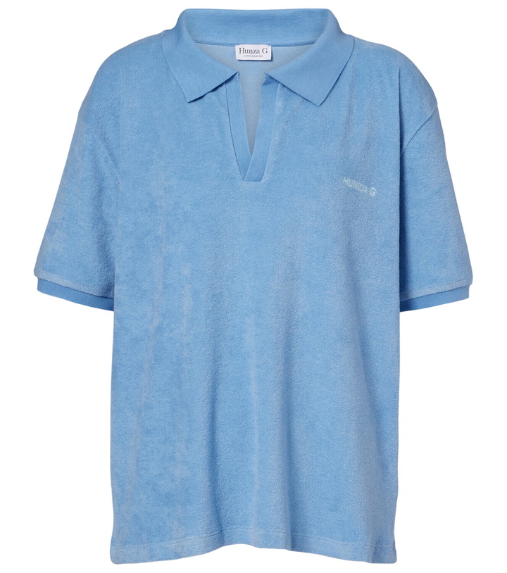 Photo: Hunza G Logo cotton terry polo shirt