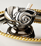 L'Objet x Jessica McCormack stainless steel caviar dish and spoon set