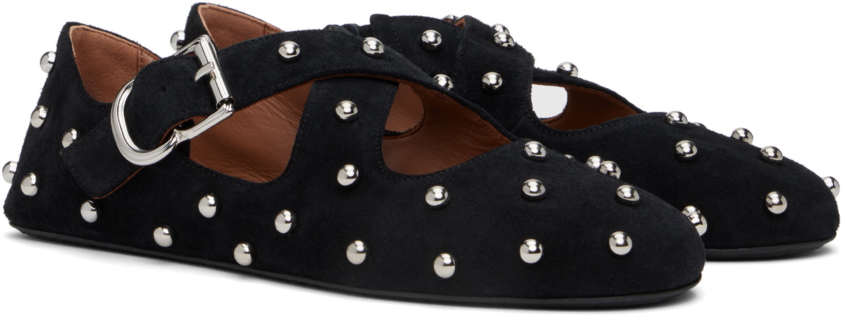 ALAÏA Black Criss Cross Ballerina Flats
