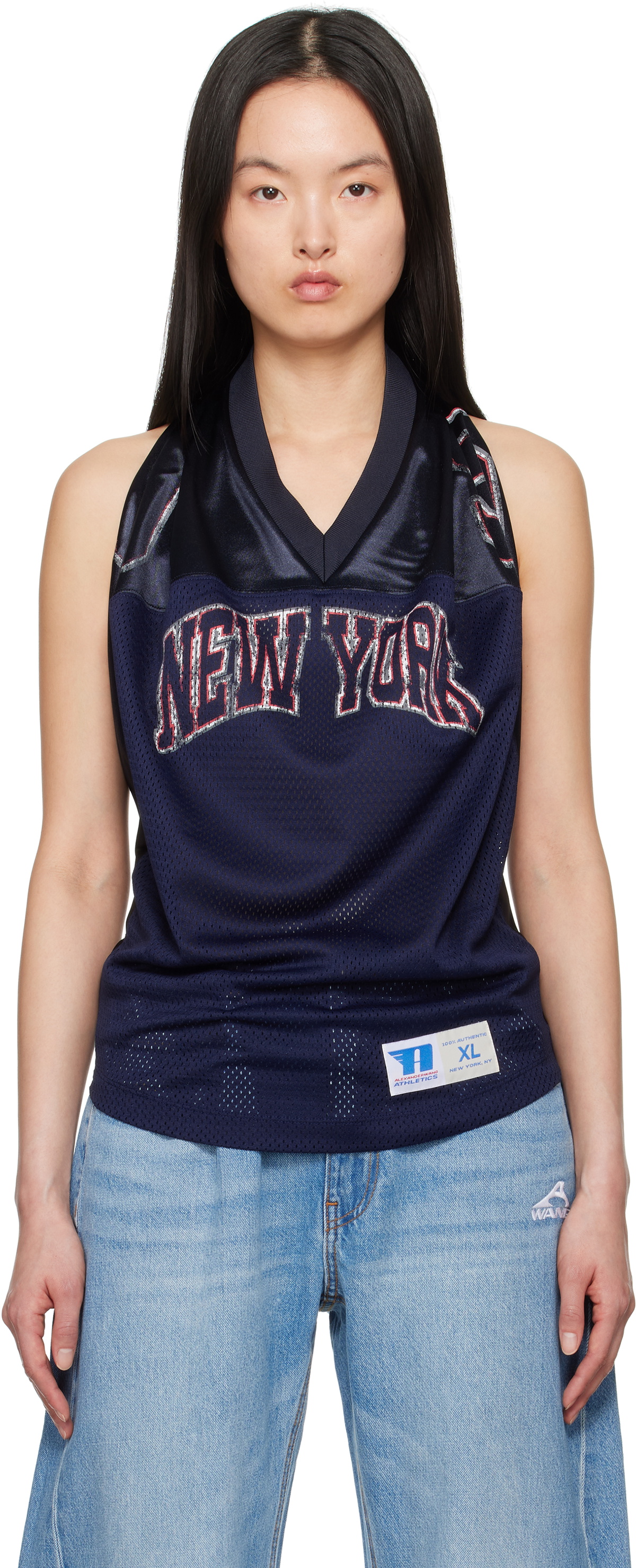 Alexander Wang Navy Sport Jersey Tank Top Alexander Wang