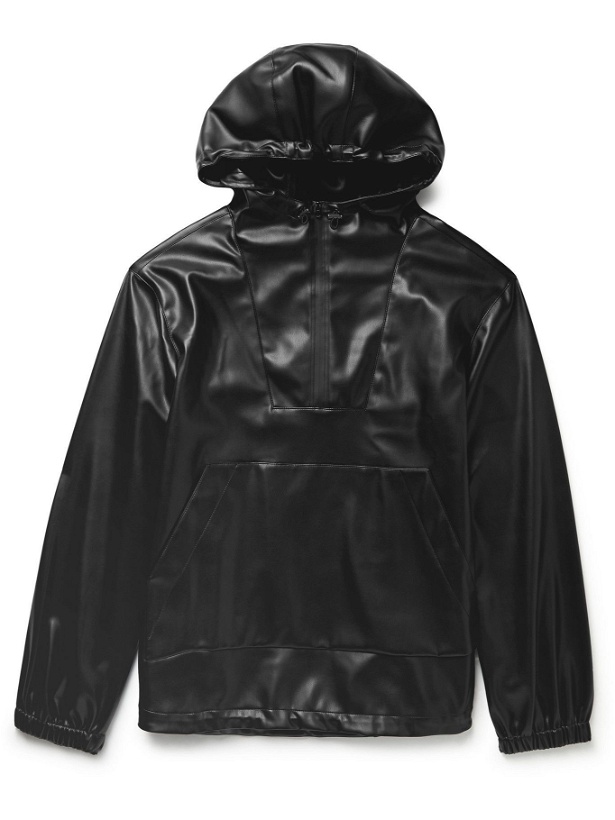 Photo: Deveaux - Parker Vegan Leather Hooded Jacket - Black