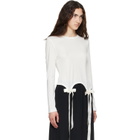 Simone Rocha White Bow Tail Easy Long Sleeve T-shirt
