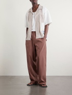 Kardo - Kedar Straight-Leg Cotton Trousers - Brown