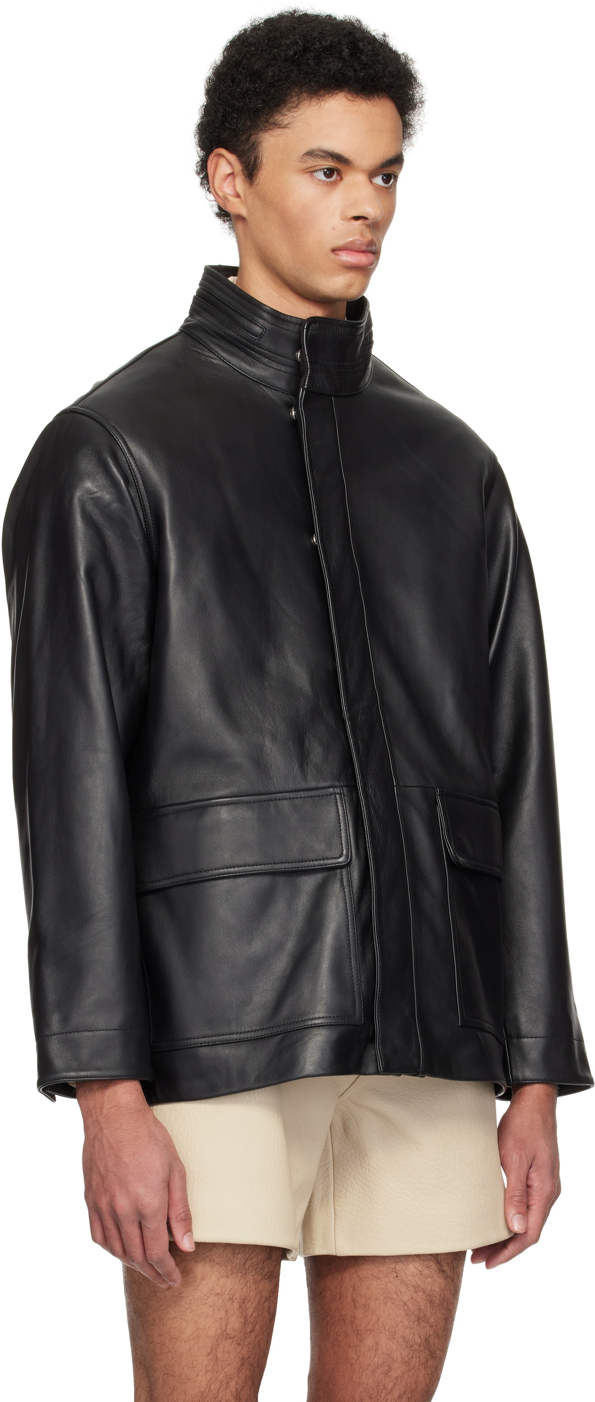 Sunflower Black Fatigue Leather Jacket Sunflower