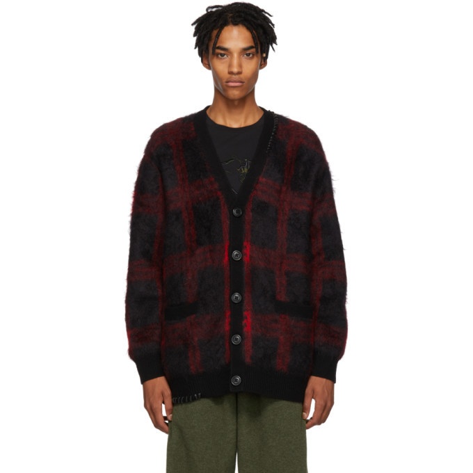 Photo: Coach 1941 Black and Red Mohair Plaid Cardigan